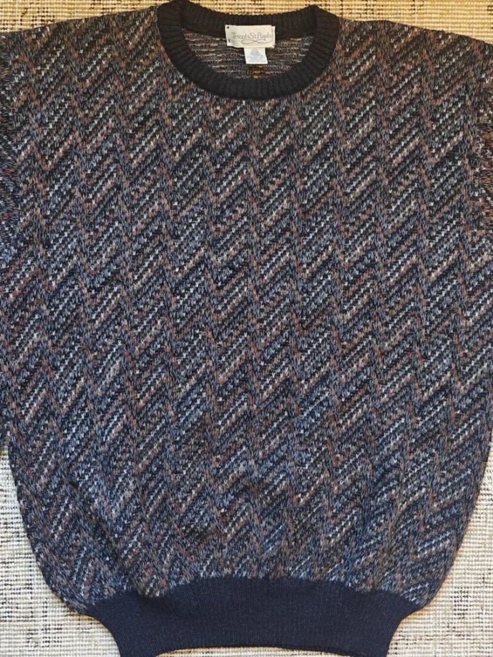 Tricots St Raphael 100% Wool Geometric Knit Sweater